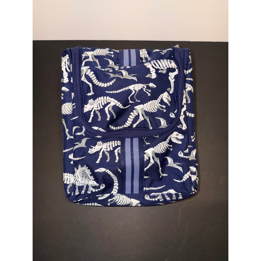 Pottery Barn Dinosaur Skeleton Glow In The Dark Hanging Toiletry Bag Travel Case